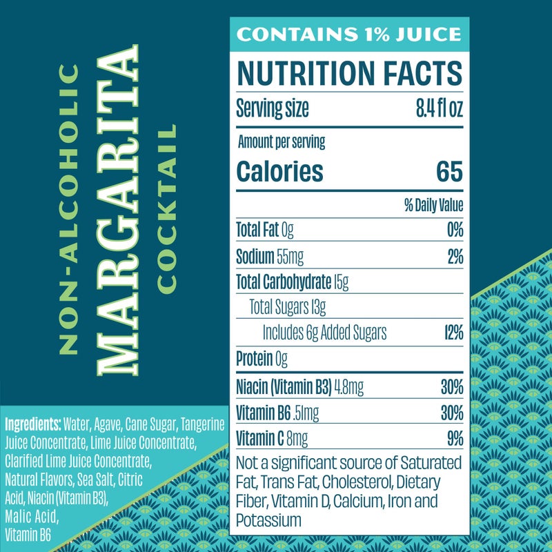 Free Spirits Margarita Non-Alcoholic Cocktail - Ready To Drink Mocktail - Low Sugar, Real Fruit Juice, B-Vitamins - Award-Winning - 8.4 fl oz Cans (4 Pack) - Image 3